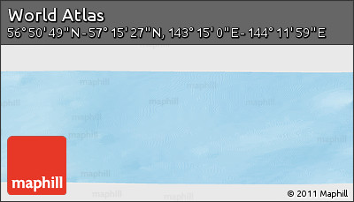 Physical Panoramic Map of the Area around 57° 3' 8" N, 143° 43' 29" E