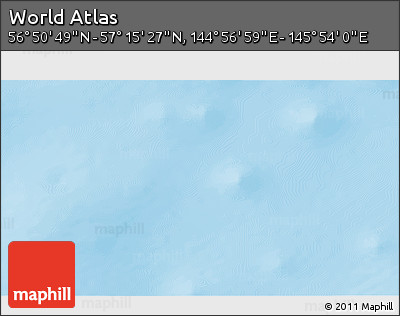 Physical 3D Map of the Area around 57° 3' 8" N, 145° 25' 30" E