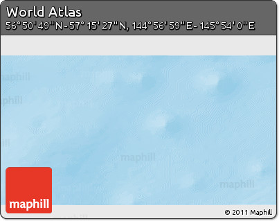 Physical 3D Map of the Area around 57° 3' 8" N, 145° 25' 30" E