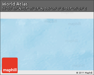 Physical 3D Map of the Area around 57° 3' 8" N, 147° 7' 30" E