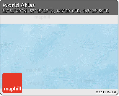 Physical 3D Map of the Area around 57° 3' 8" N, 147° 7' 30" E
