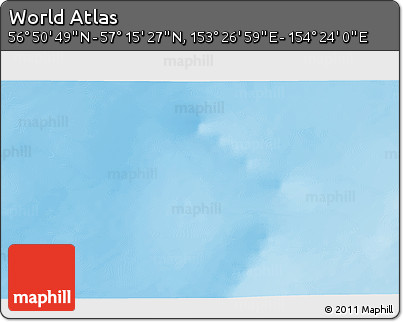 Physical 3D Map of the Area around 57° 3' 8" N, 153° 55' 30" E