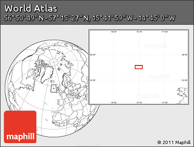 Blank Location Map of the Area around 57° 3' 8" N, 15° 13' 29" W