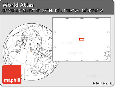 Blank Location Map of the Area around 57° 3' 8" N, 15° 13' 29" W