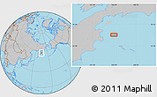 Gray Location Map of the area around 57° 3' 8" N, 164° 58' 29" E