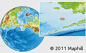 Physical Location Map of the area around 57° 3' 8" N, 164° 49' 29" W