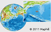 Physical Location Map of the area around 57° 3' 8" N, 168° 22' 30" E