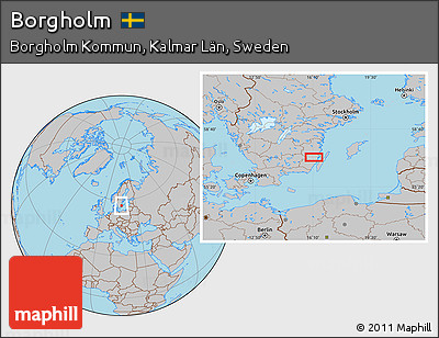 Gray Location Map of Borgholm