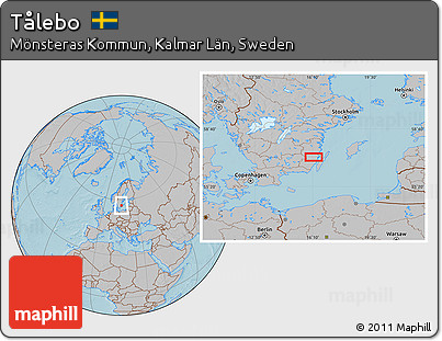 Gray Location Map of Tålebo, hill shading