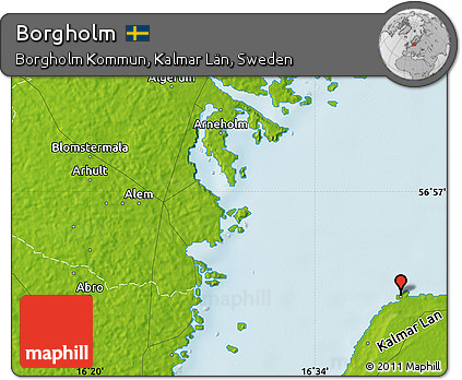 Physical Map of Borgholm