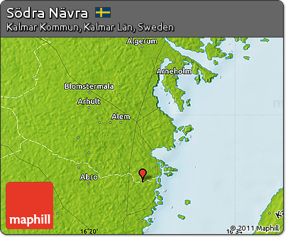 Physical Map of Södra Nävra