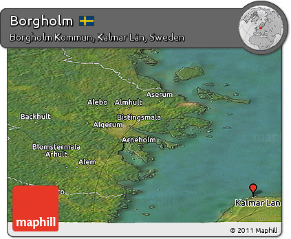 Satellite Panoramic Map of Borgholm