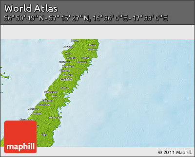 Physical 3D Map of the Area around 57° 3' 8" N, 17° 4' 30" E