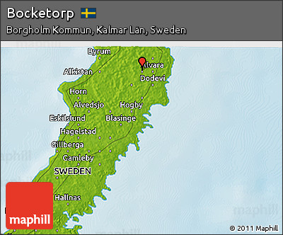 Physical 3D Map of Bocketorp