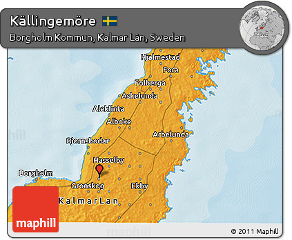 Political 3D Map of Källingemöre