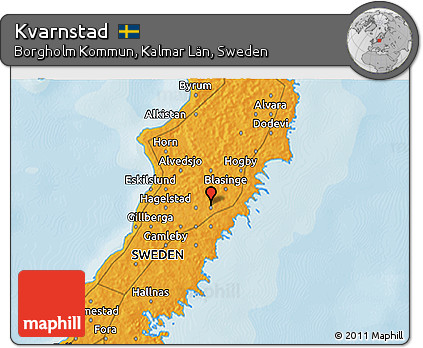 Political 3D Map of Kvarnstad