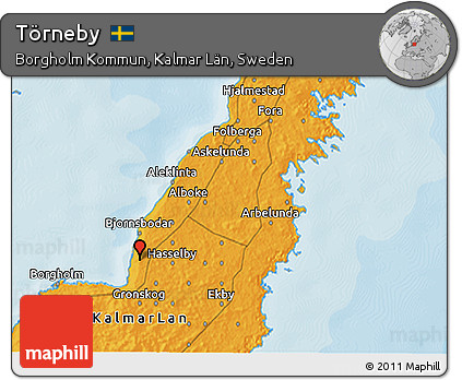 Political 3D Map of Törneby