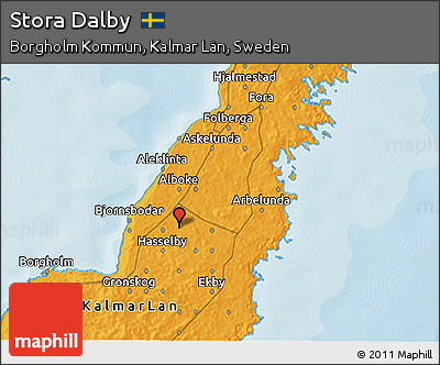 Political 3D Map of Stora Dalby