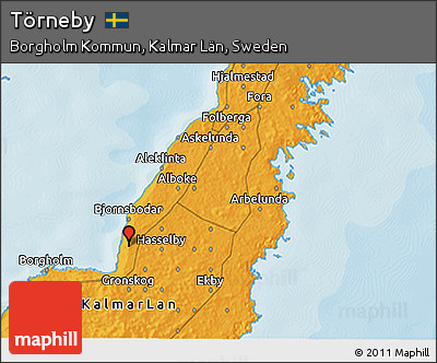 Political 3D Map of Törneby