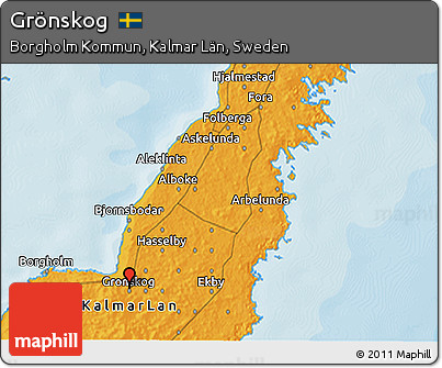Political 3D Map of Grönskog