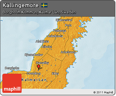 Political 3D Map of Källingemöre