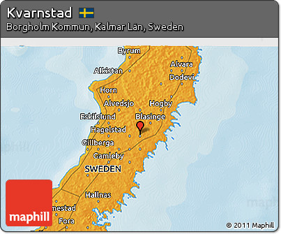 Political 3D Map of Kvarnstad