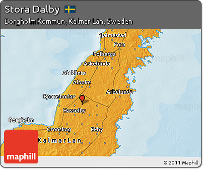 Political 3D Map of Stora Dalby