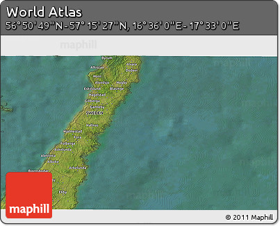 Satellite 3D Map of the Area around 57° 3' 8" N, 17° 4' 30" E