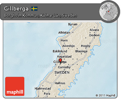 Shaded Relief 3D Map of Gillberga
