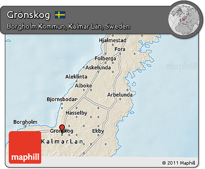 Shaded Relief 3D Map of Grönskog