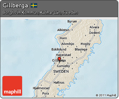 Shaded Relief 3D Map of Gillberga