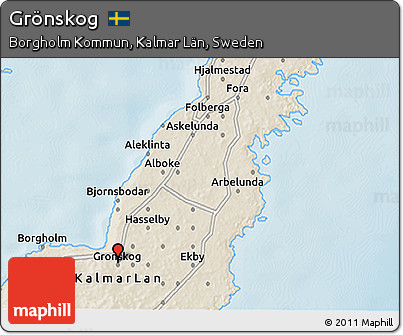 Shaded Relief 3D Map of Grönskog