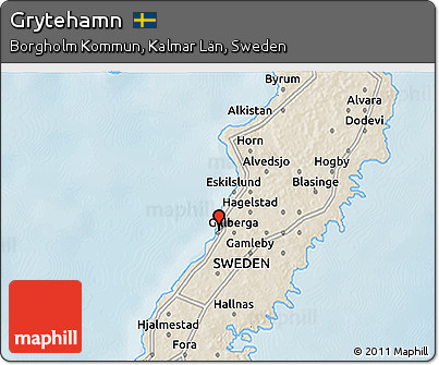 Shaded Relief 3D Map of Grytehamn