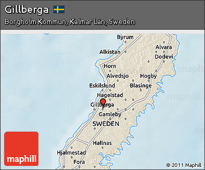 Shaded Relief 3D Map of Gillberga