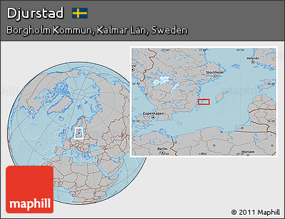 Gray Location Map of Djurstad, hill shading
