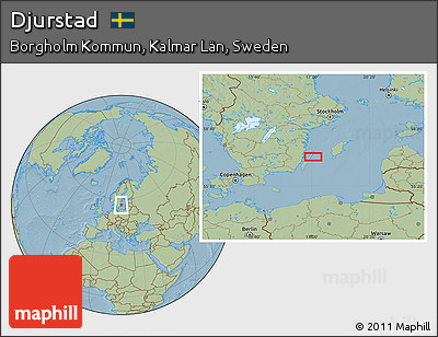 Savanna Style Location Map of Djurstad, hill shading