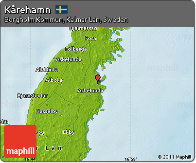 Physical Map of Kårehamn