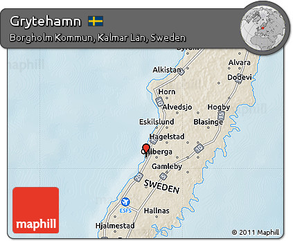 Shaded Relief Map of Grytehamn