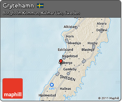 Shaded Relief Map of Grytehamn