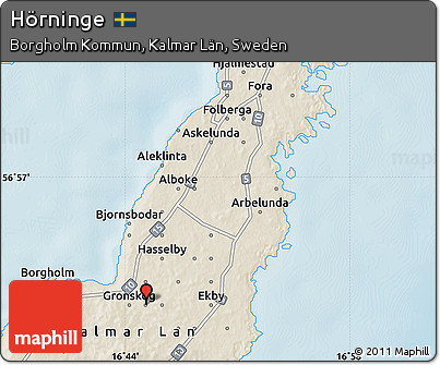 Shaded Relief Map of Hörninge