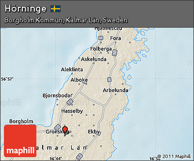 Shaded Relief Map of Hörninge