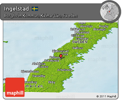 Physical Panoramic Map of Ingelstad