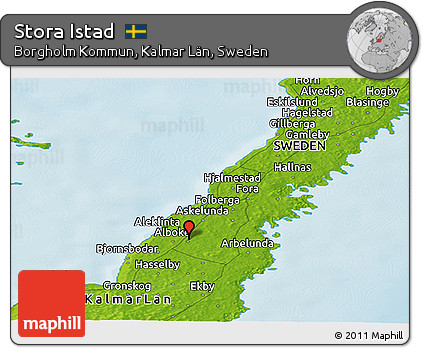 Physical Panoramic Map of Stora Istad