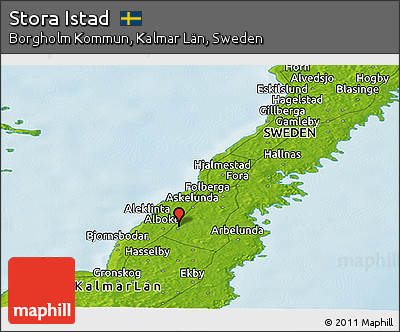 Physical Panoramic Map of Stora Istad