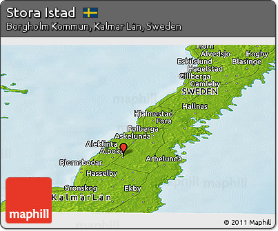 Physical Panoramic Map of Stora Istad