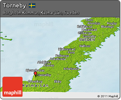 Physical Panoramic Map of Törneby