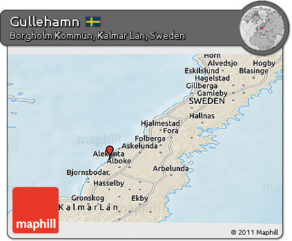 Shaded Relief Panoramic Map of Gullehamn