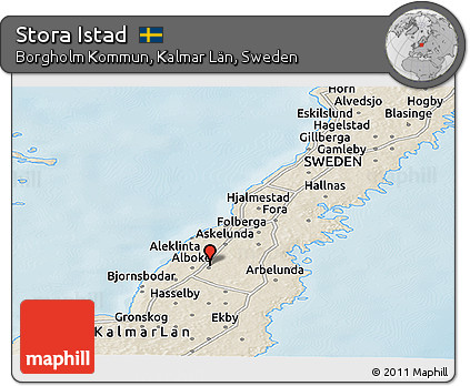 Shaded Relief Panoramic Map of Stora Istad