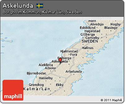 Shaded Relief Panoramic Map of Askelunda