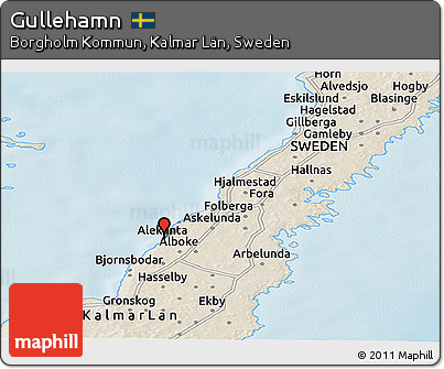 Shaded Relief Panoramic Map of Gullehamn
